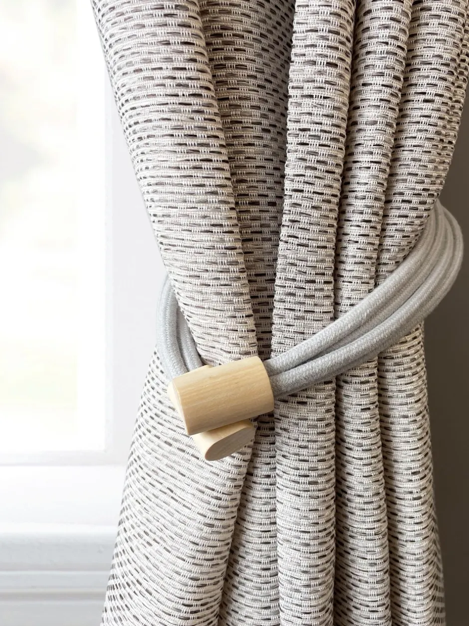 Gordijnroedes En -Accessoires|Laura Ashley Set of Two Adelie Magnetic Tiebacks Grijs