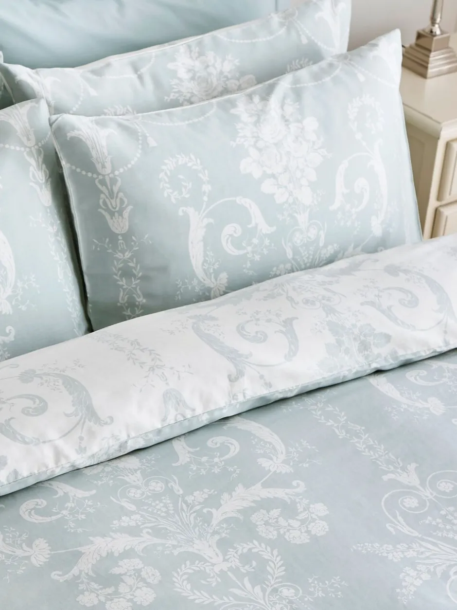 Laura Ashley*Laura Ashley set van 2 200 -draads Josette 100% katoenen kussenslopen Eendeneiblauw