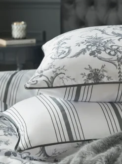 Laura Ashley|Laura Ashley set van 2 Tuileries 100% katoenen kussenslopen Antracietgrijs