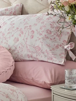 Laura Ashley|Merkbeddengoed|Laura Ashley set van 200-draads Aria dekbedovertrek en kussensloop