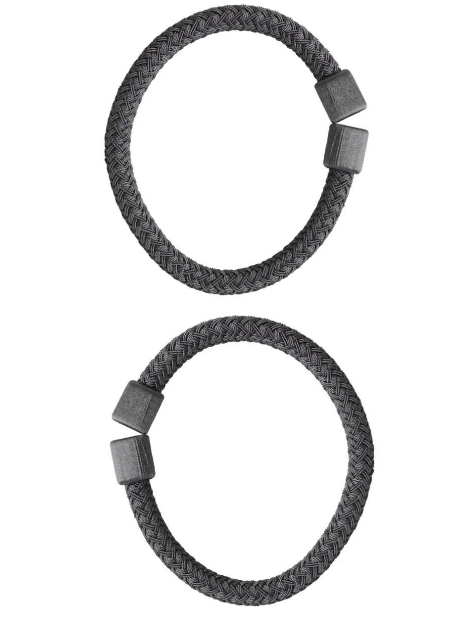 Gordijnroedes En -Accessoires|Laura Ashley set van twee Ellesmere magnetische embrassen Grafietgrijs
