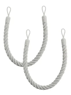 Gordijnroedes En -Accessoires*Laura Ashley set van twee Felton touwbandjes met strik aan de achterkant