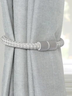 Gordijnroedes En -Accessoires*Laura Ashley set van twee Ellesmere magnetische embrassen Zilver
