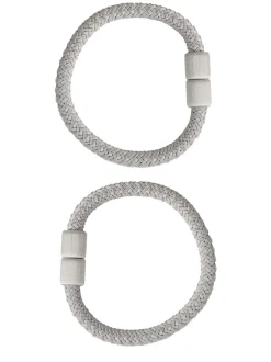 Gordijnroedes En -Accessoires*Laura Ashley set van twee Ellesmere magnetische embrassen Zilver