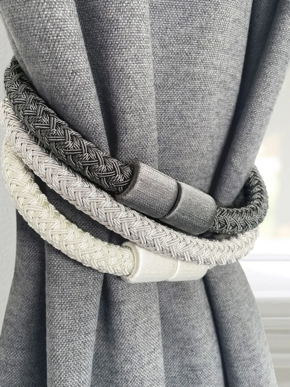 Laura Ashley|Gordijnroedes En -Accessoires*Laura Ashley set van twee Ellesmere magnetische embrassen Crème