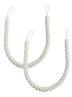 Gordijnroedes En -Accessoires*Laura Ashley set van twee Felton touwbandjes met strik aan de achterkant