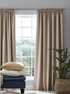 Laura Ashley|Gordijnen|Laura Ashley Stephanie plooigordijnen met verduisterende voering Natuurlijk