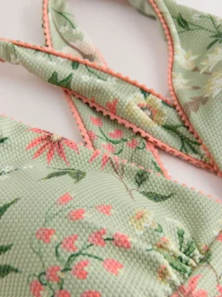 Badkleding|Laura Ashley Textured Plunge Tummy Control Swimsuit