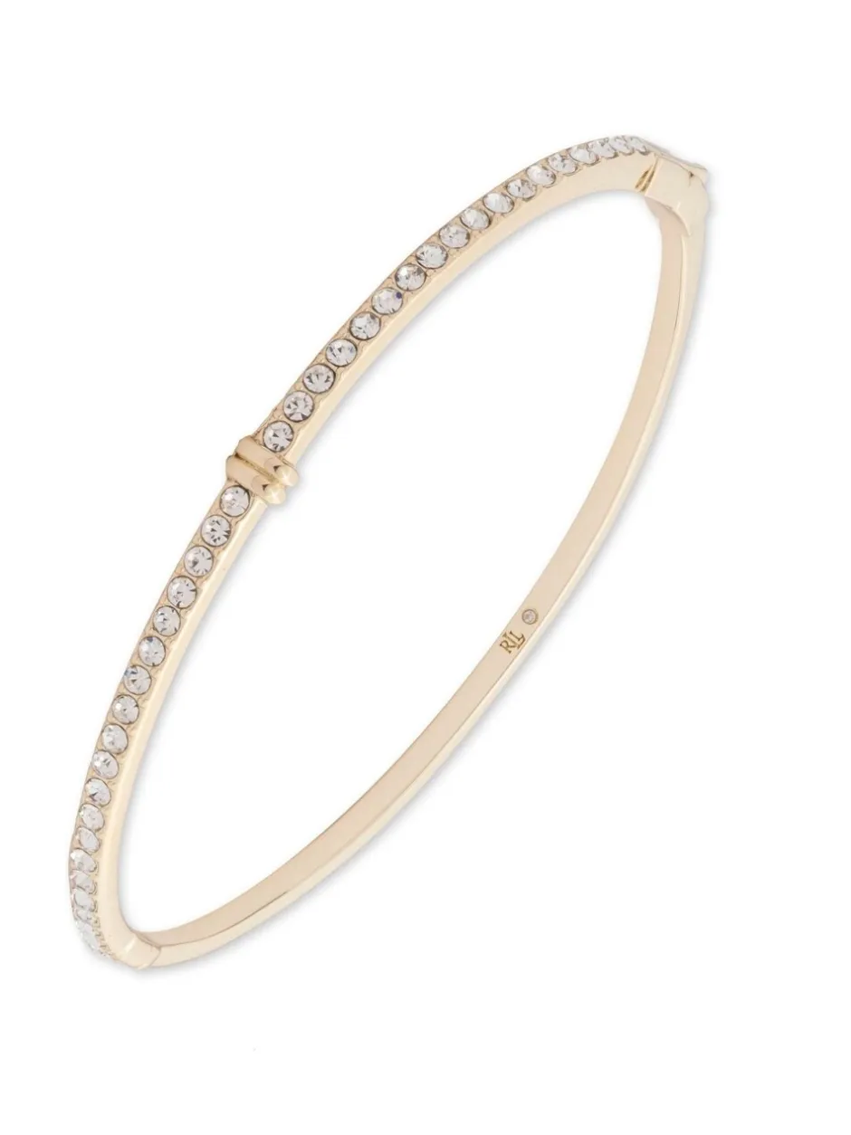 Sieraden*Lauren Ralph Lauren - Goudkleurige smalle pavé armband met scharnier