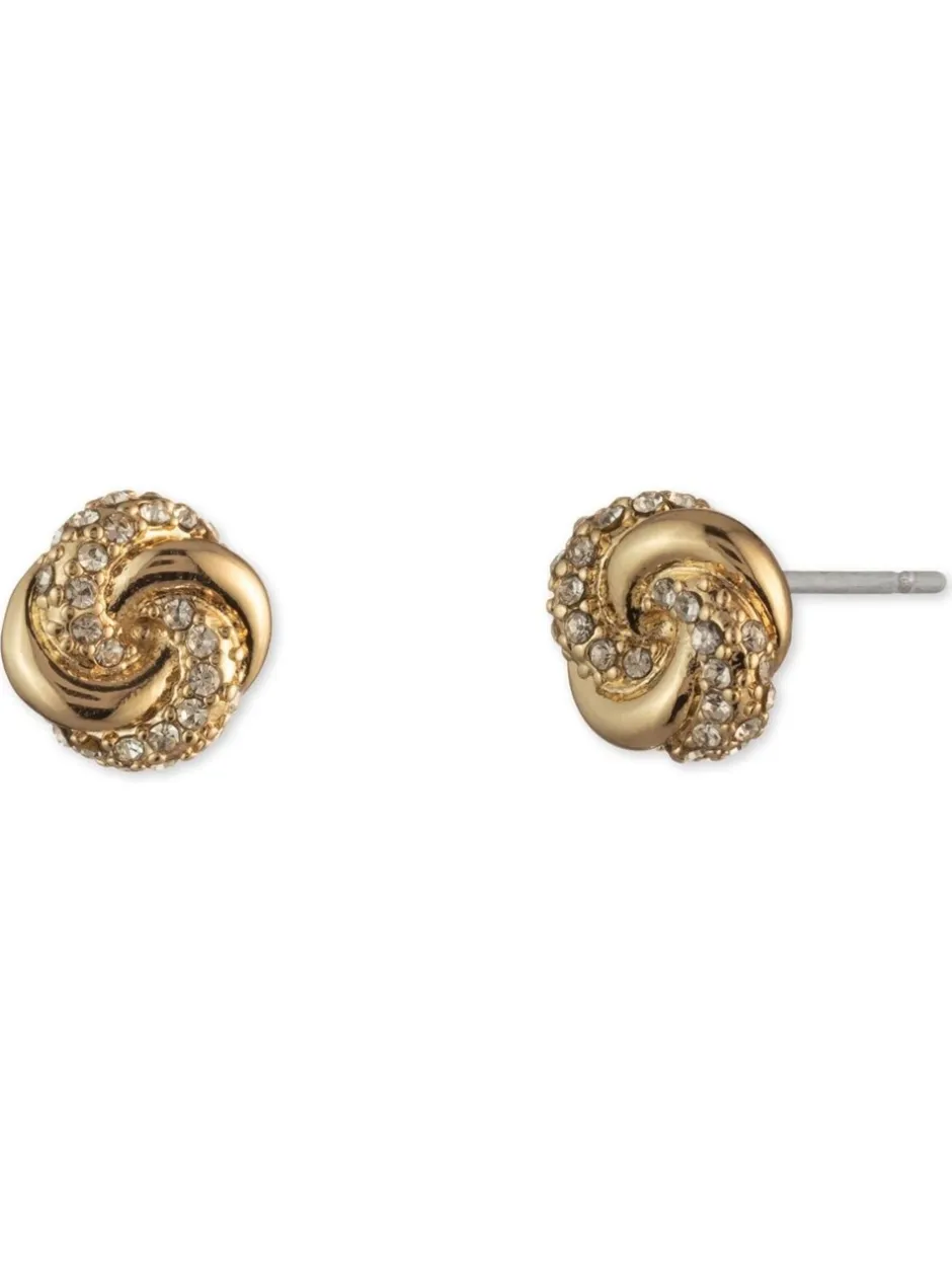 Sieraden*Lauren Ralph Lauren Tone Pave Gold Knot Stud Earrings