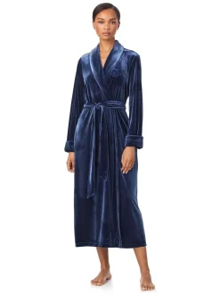 Badjassen*Lauren Ralph Lauren Velvet Long Sleeve Shawl Collar Robe