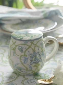 Mokken En Koppen|Laurence Llewelyn-Bowen Palm Court Porcelain Mug With Lid