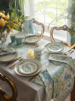 Tafellinnen En Placemats |Laurence Llewelyn-Bowen Palm Print Court tafelloper van 100% katoen