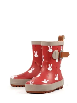 Laarzen|Lazy Dogz Red Bunny Design Toddler Wellingtons