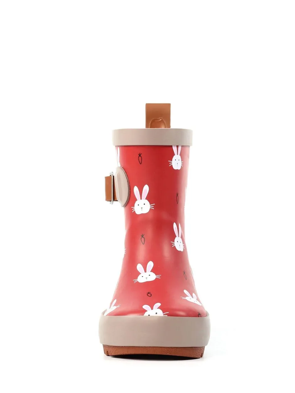Laarzen|Lazy Dogz Red Bunny Design Toddler Wellingtons