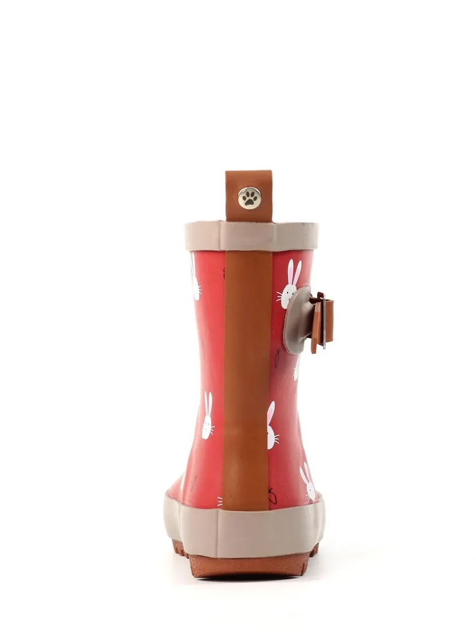 Laarzen|Lazy Dogz Red Bunny Design Toddler Wellingtons