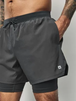 Shorts*Next - Active 2-in-1 shorts Leisteen grijs
