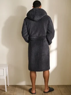Loungewear|Kamerjassen En Badjassen*Next - Borg badjas Leisteen grijs