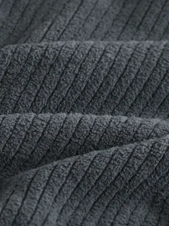 Sweaters En Hoody´S|Sweaters En Hoody´S*Next - Borg Fleece Ribbed Texture Hoodie Leisteen grijs