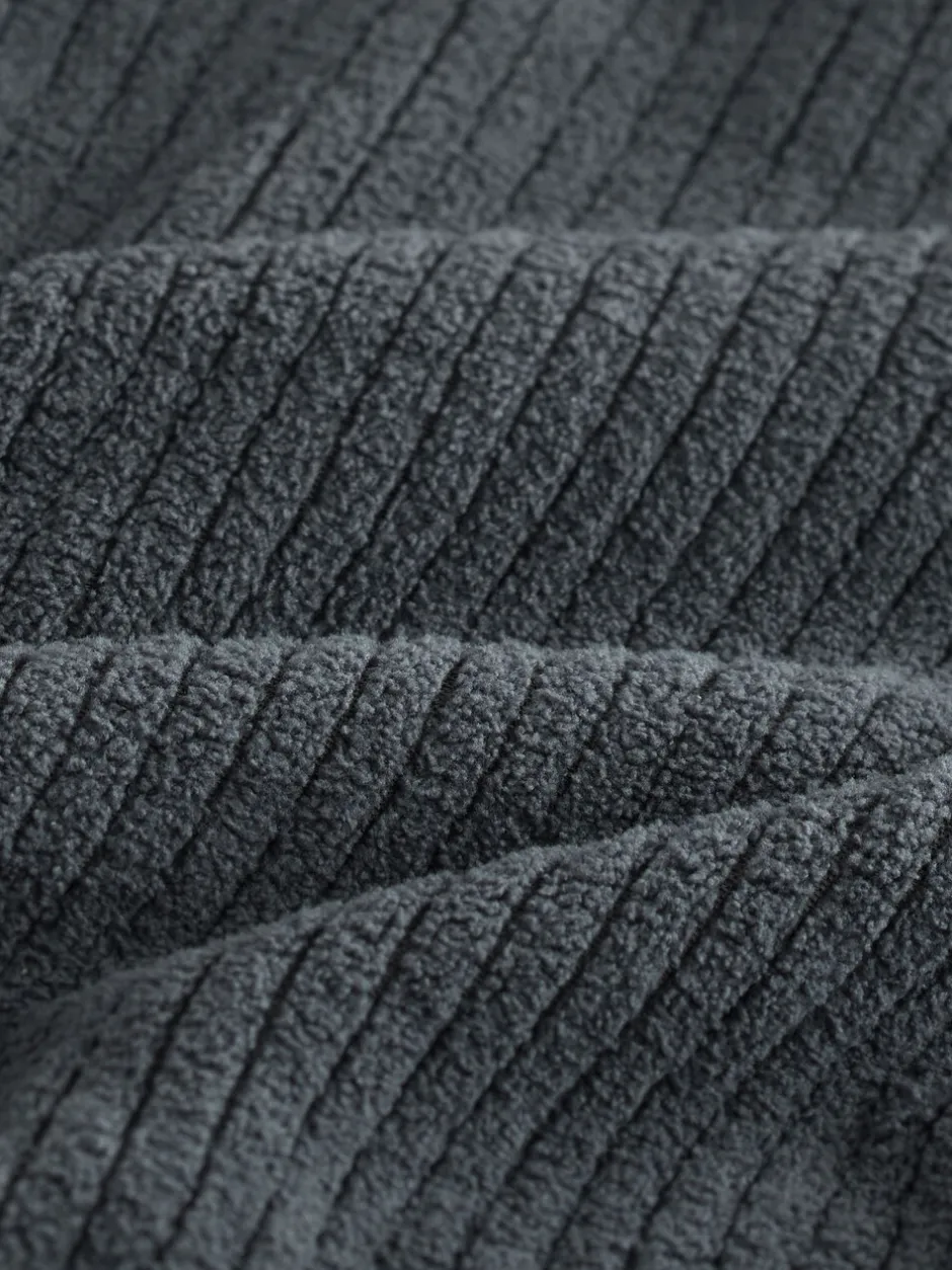 Sweaters En Hoody´S|Sweaters En Hoody´S*Next - Borg Fleece Ribbed Texture Hoodie Leisteen grijs