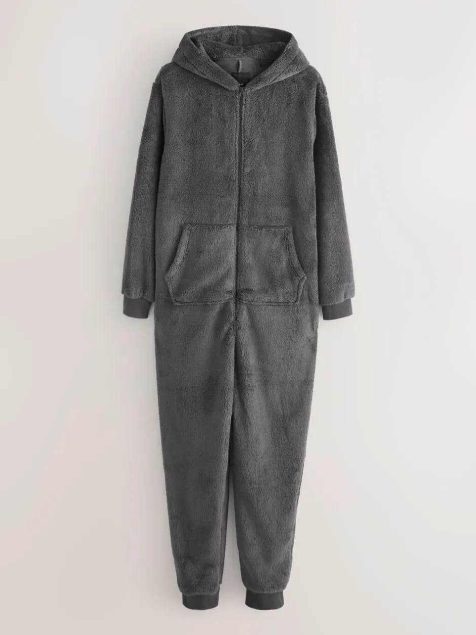 Loungewear*Next - Borg onesie Leisteen grijs
