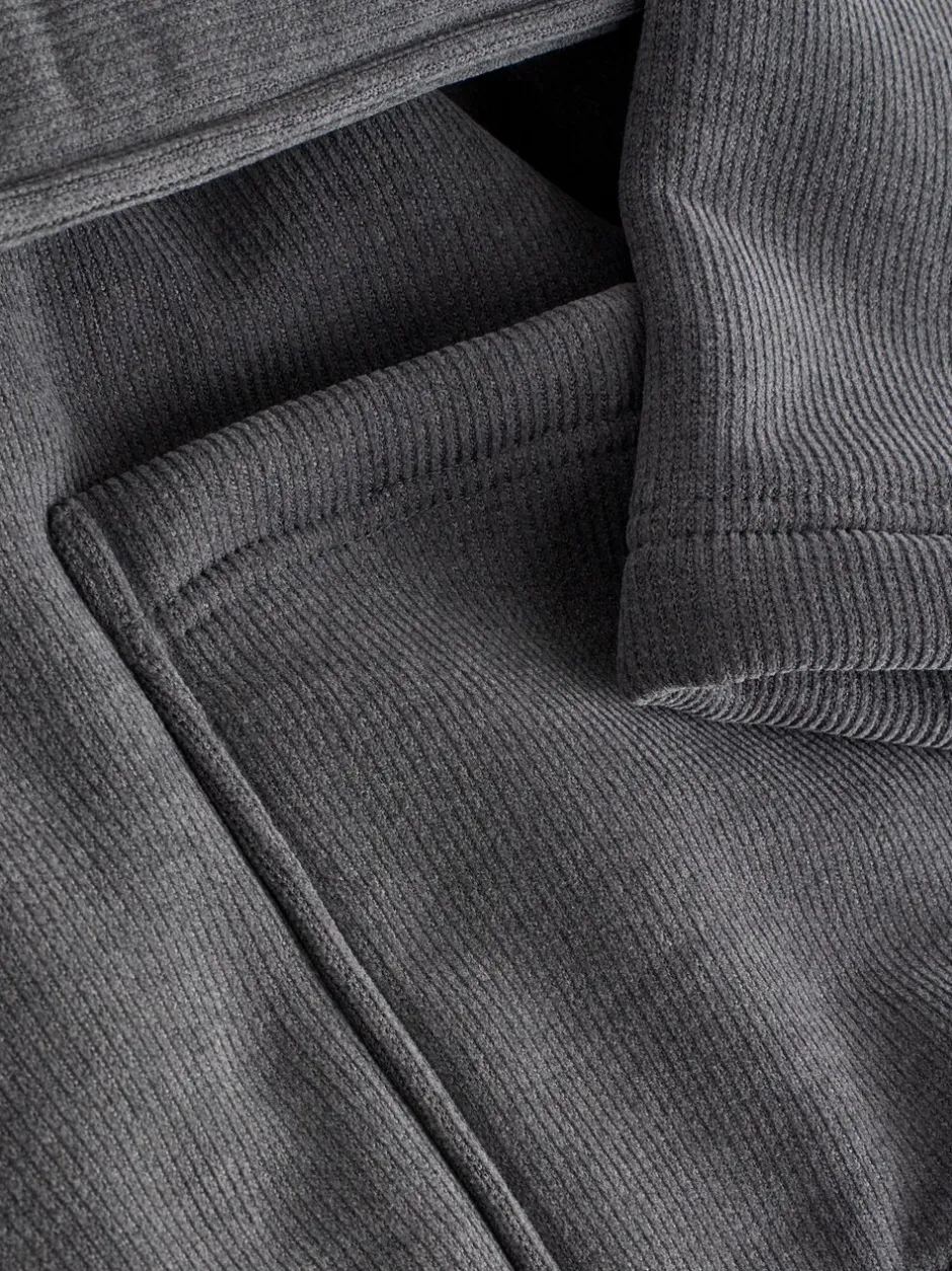 Loungewear|Kamerjassen En Badjassen*Next - Geribbelde kamerjas met textuur Leisteen grijs