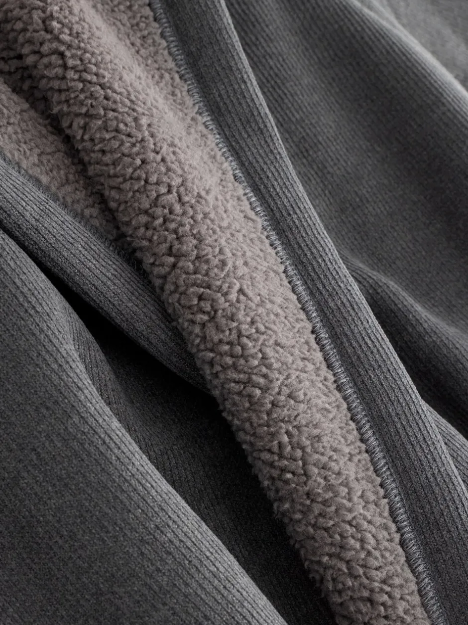 Loungewear|Kamerjassen En Badjassen*Next - Geribbelde kamerjas met textuur Leisteen grijs
