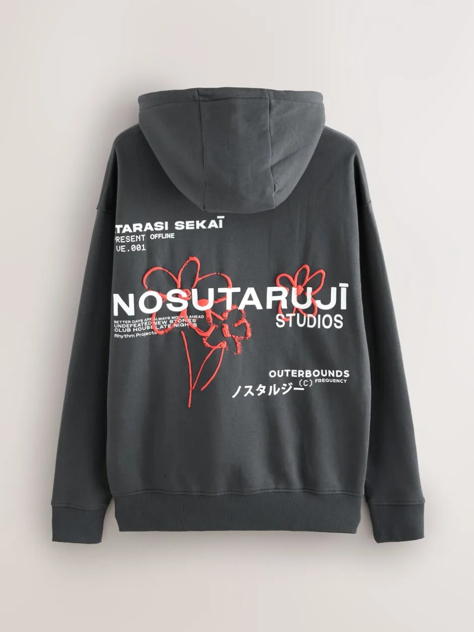 Sweaters En Hoody´S|Sweaters En Hoody´S*Next Leisteen grijs - Hoodie met grafische print