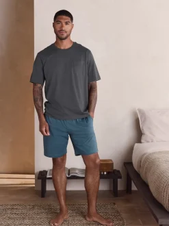 Pyjama's*Next Leisteen grijs - Jersey pyjama met korte mouwen