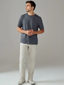 Loungewear|Next Leisteengrijs - Normale Pasvorm - Essentieel katoenen T-shirt met ronde hals