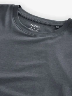 Loungewear|Next Leisteengrijs - Normale Pasvorm - Essentieel katoenen T-shirt met ronde hals