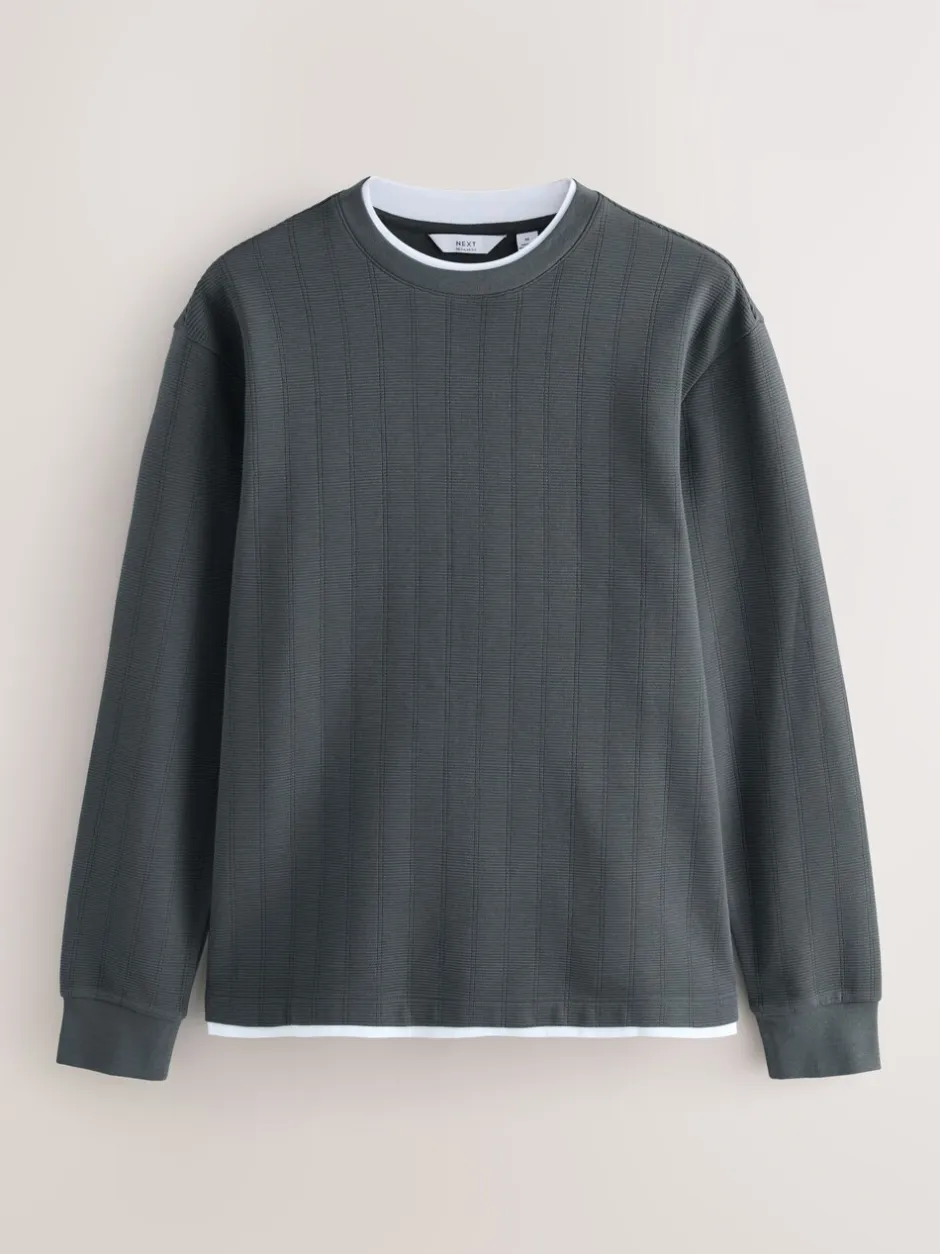 T-Shirts En Hemden*Next - T-shirt met lange mouwen en ronde hals Leisteengrijs