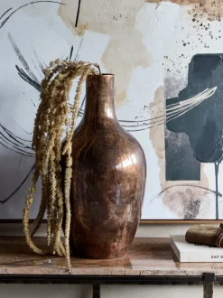 Vazen|Libra Interiors Large Tambora Copper Finish Metal Vase