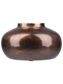 Vazen*Libra Interiors Large Tambora Copper Finish Metal Squat Vase