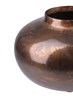 Vazen*Libra Interiors Large Tambora Copper Finish Metal Squat Vase