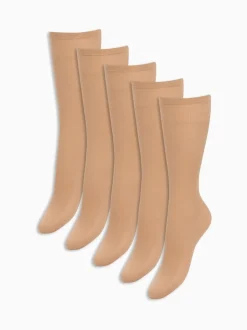 Sokken En Panty's*Next - 20 Denier kniehoge sokken set van 5 Licht beige