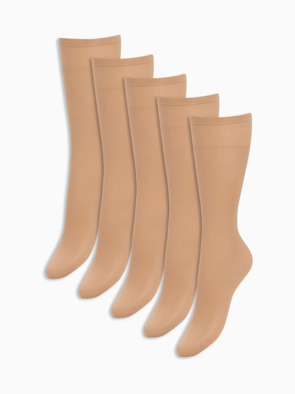 Sokken En Panty's*Next - 20 Denier kniehoge sokken set van 5 Licht beige