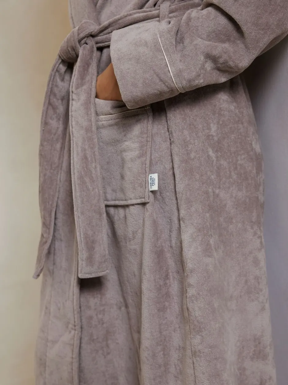 Badjassen*Chelsea Peers Licht beige - 100% Cotton Towelling Dressing Gown