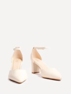 Schoenen Met Hakken*Linzi Licht beige - Leona pumps met blokhak en dichte hiel