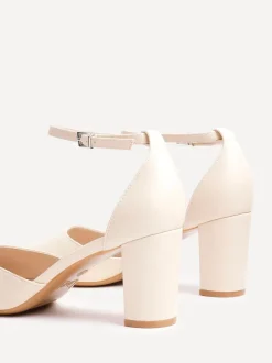 Schoenen Met Hakken*Linzi Licht beige - Leona pumps met blokhak en dichte hiel