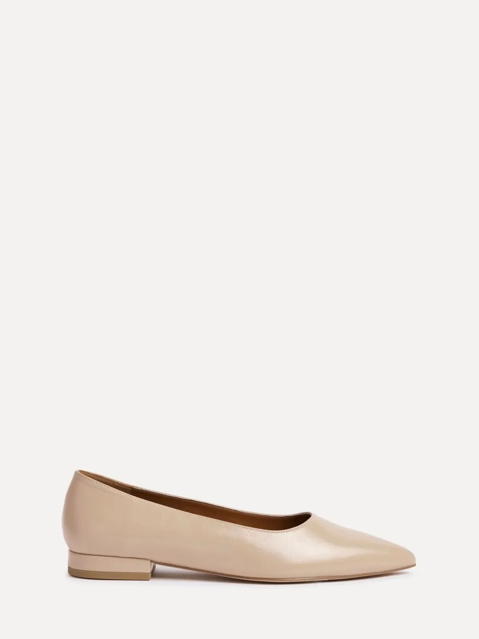 Ruimvallend En Extraruimvallend|Lage Schoenen*Linzi - Wide Fit Compete Pointed Toe Ballet Flat Shoes Licht beige