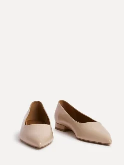 Ruimvallend En Extraruimvallend|Lage Schoenen*Linzi - Wide Fit Compete Pointed Toe Ballet Flat Shoes Licht beige