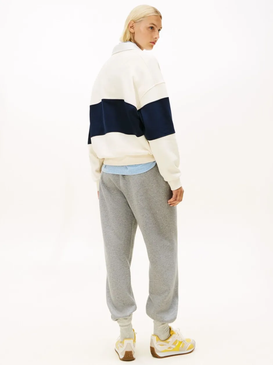 Hoody's En Sweatshirts*Tommy Hilfiger - goudkleurig relaxed rugby-sweatshirt met knopen Licht beige