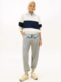 Hoody's En Sweatshirts*Tommy Hilfiger - goudkleurig relaxed rugby-sweatshirt met knopen Licht beige