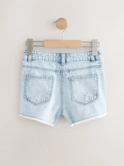 Shorts En Rokken|Next - 100% katoenen shorts met gerafelde rand (3-16jr) Lichtblauw