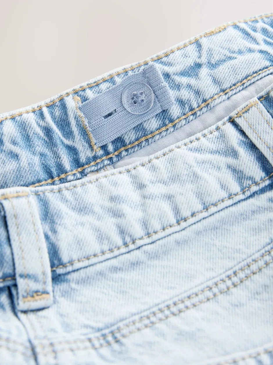 Shorts En Rokken|Next - 100% katoenen shorts met gerafelde rand (3-16jr) Lichtblauw