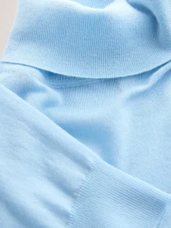 Gebreide Kleding|Next - 100% Merinowollen N.Premium trui met rolkraag Lichtblauw