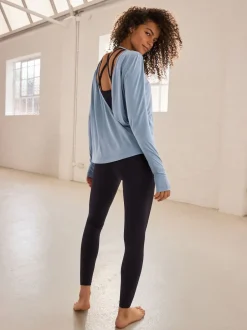Sportkleding|Next - Active Open Back Soft Touch Top Lichtblauw