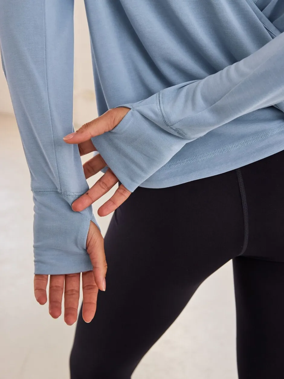 Sportkleding|Next - Active Open Back Soft Touch Top Lichtblauw