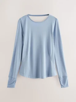 Sportkleding|Next - Active Open Back Soft Touch Top Lichtblauw